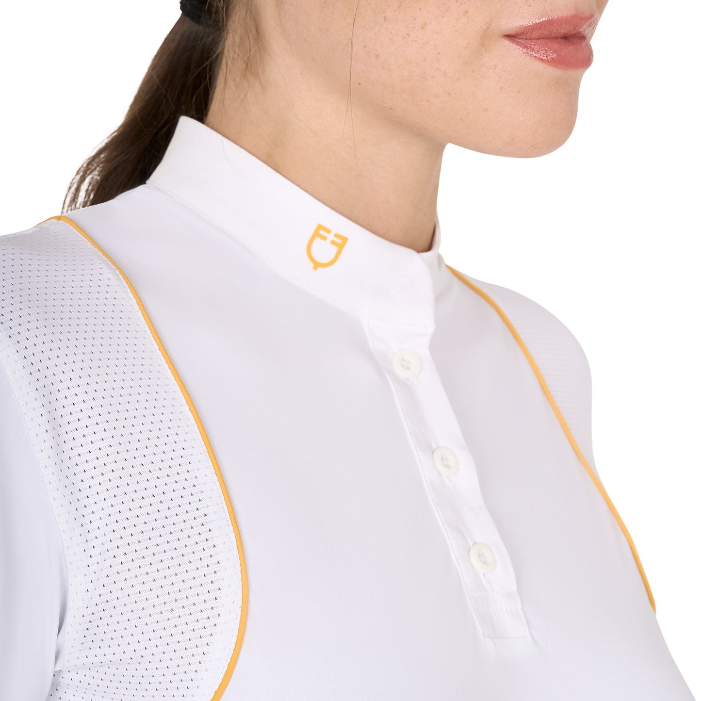 EQUESTRO WOMEN'S SLIM FIT COMPETITION POLO SHIRT WITH BUTTONS