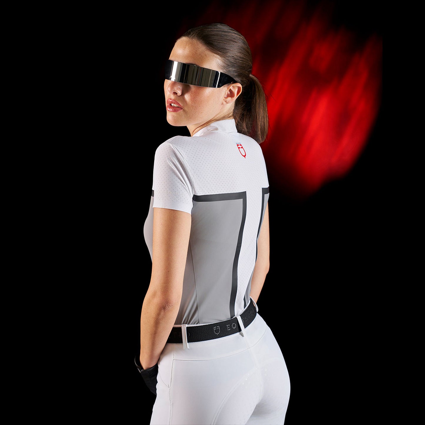 EQUESTRO RIDERTECHNOLOGY-POLO SHIRT PERFORATED FABRIC