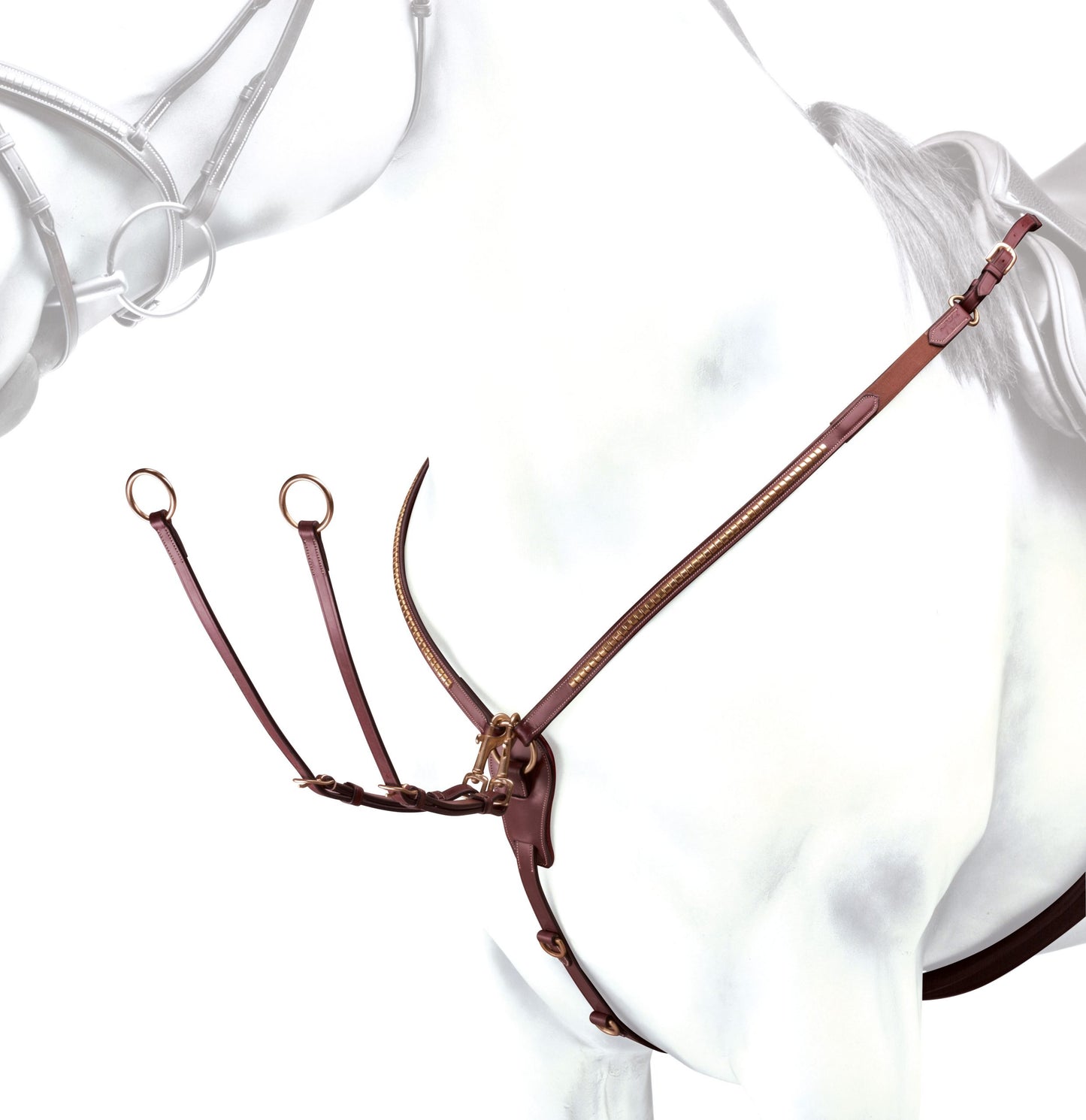 EQUIPE “Y”SHAPED LEATHER BREASTPLATE WITH CLINCHER-BPE11