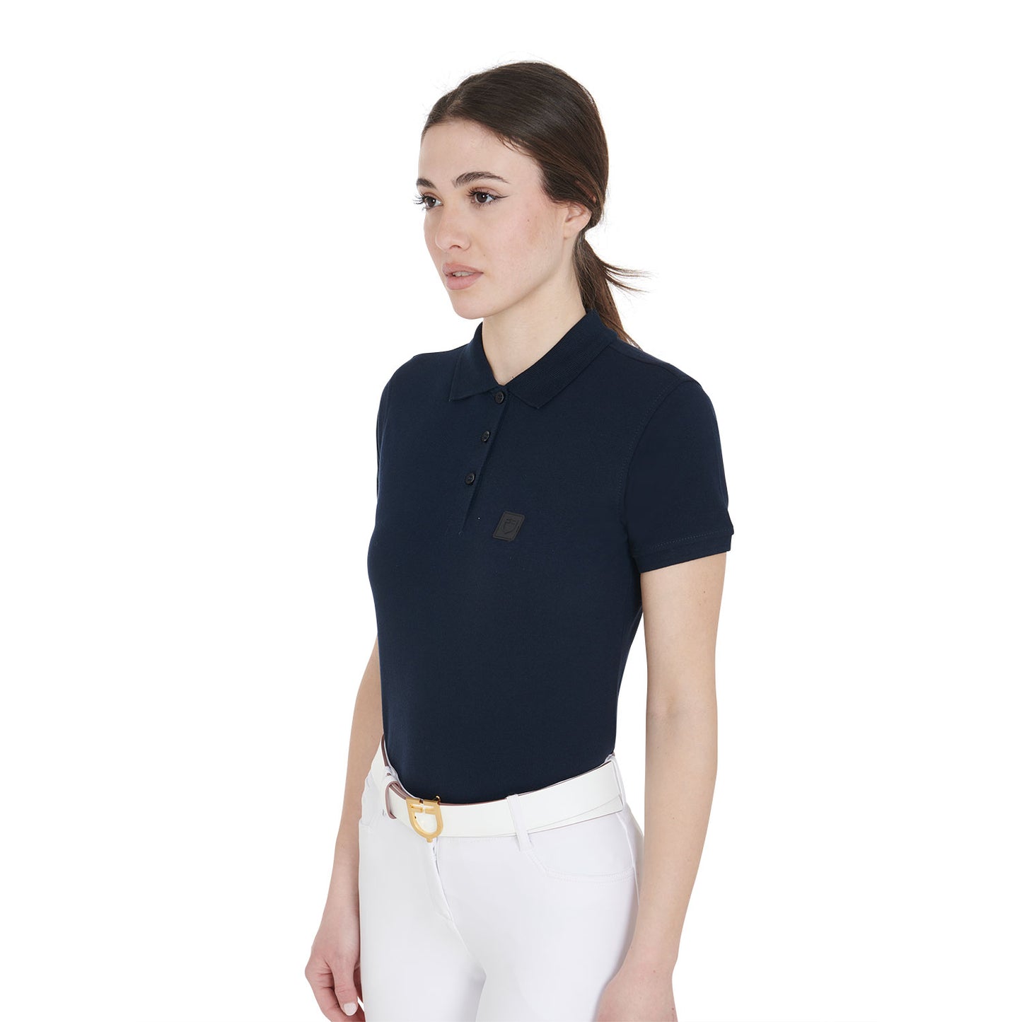 EQUESTRO WOMEN'S SLIM FIT POLO SHIRT IN PREMIUM STRETCH FABRIC