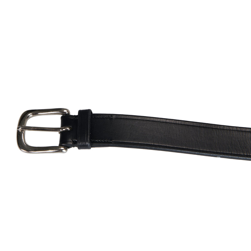 EQUESTRO LEATHER BELT WITH BLACK AND WHITE EMBROIDERY