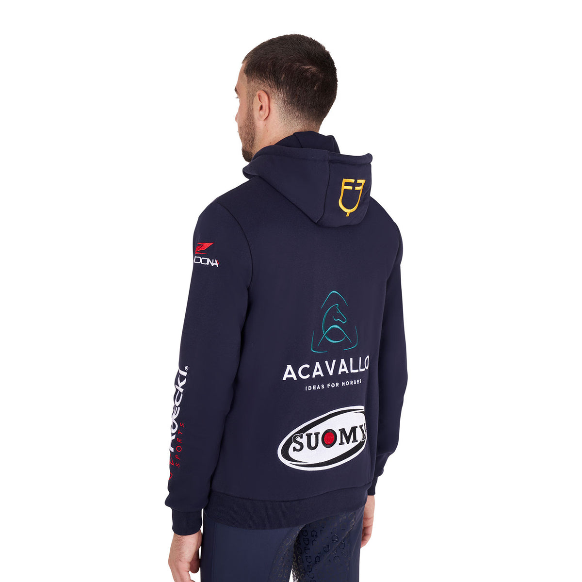 EQUESTRO - MEN'S SWEATSHIRT WITH MULTI-LOGO HOOD