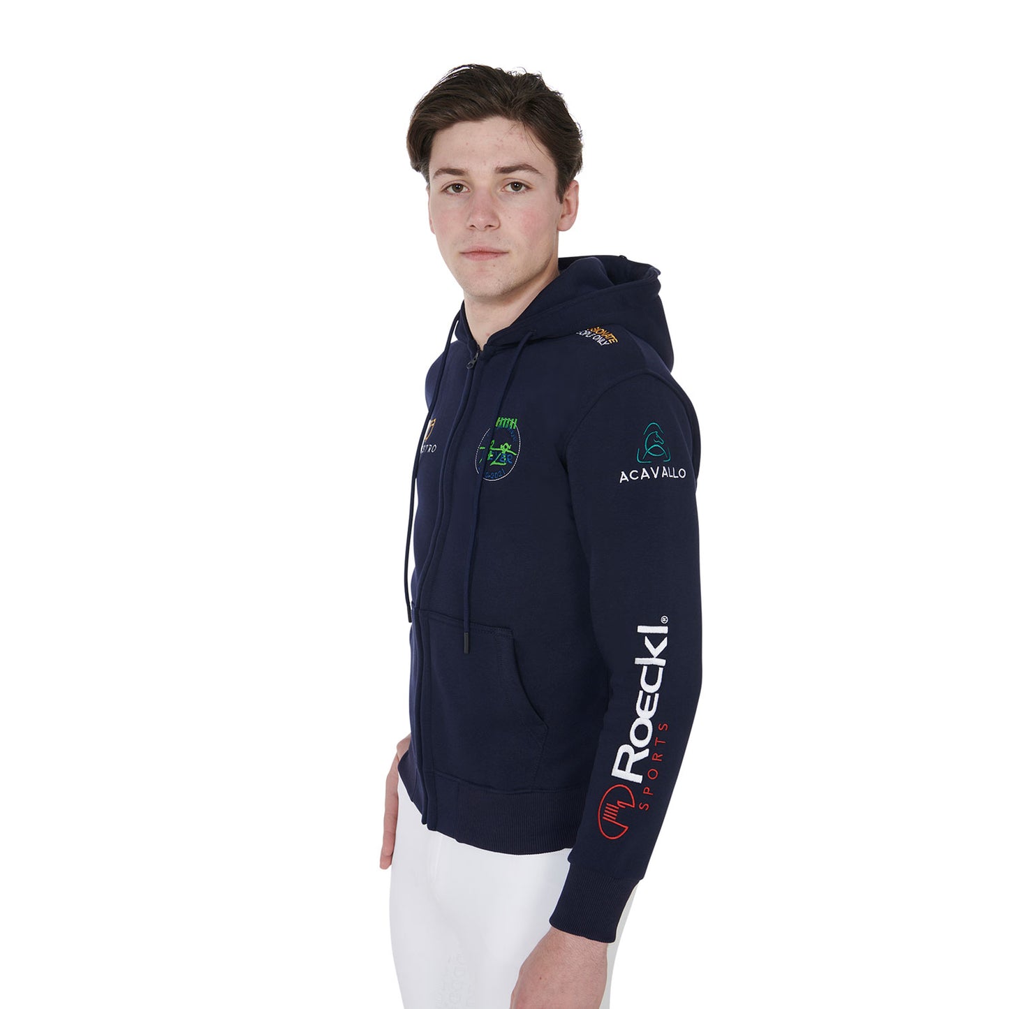 EQUESTRO - MEN'S SWEATSHIRT WITH MULTI-LOGO HOOD