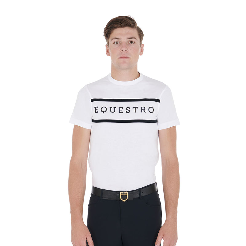 EQUESTRO MEN'S T-SHIRT WITH CONTRASTING LETTERING