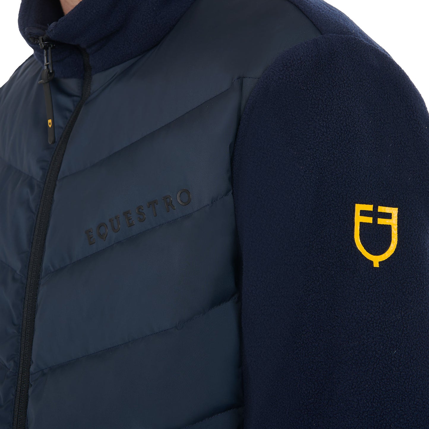 EQUESTRO - FLEECE AND PADDED NYLON SWEATSHIRT