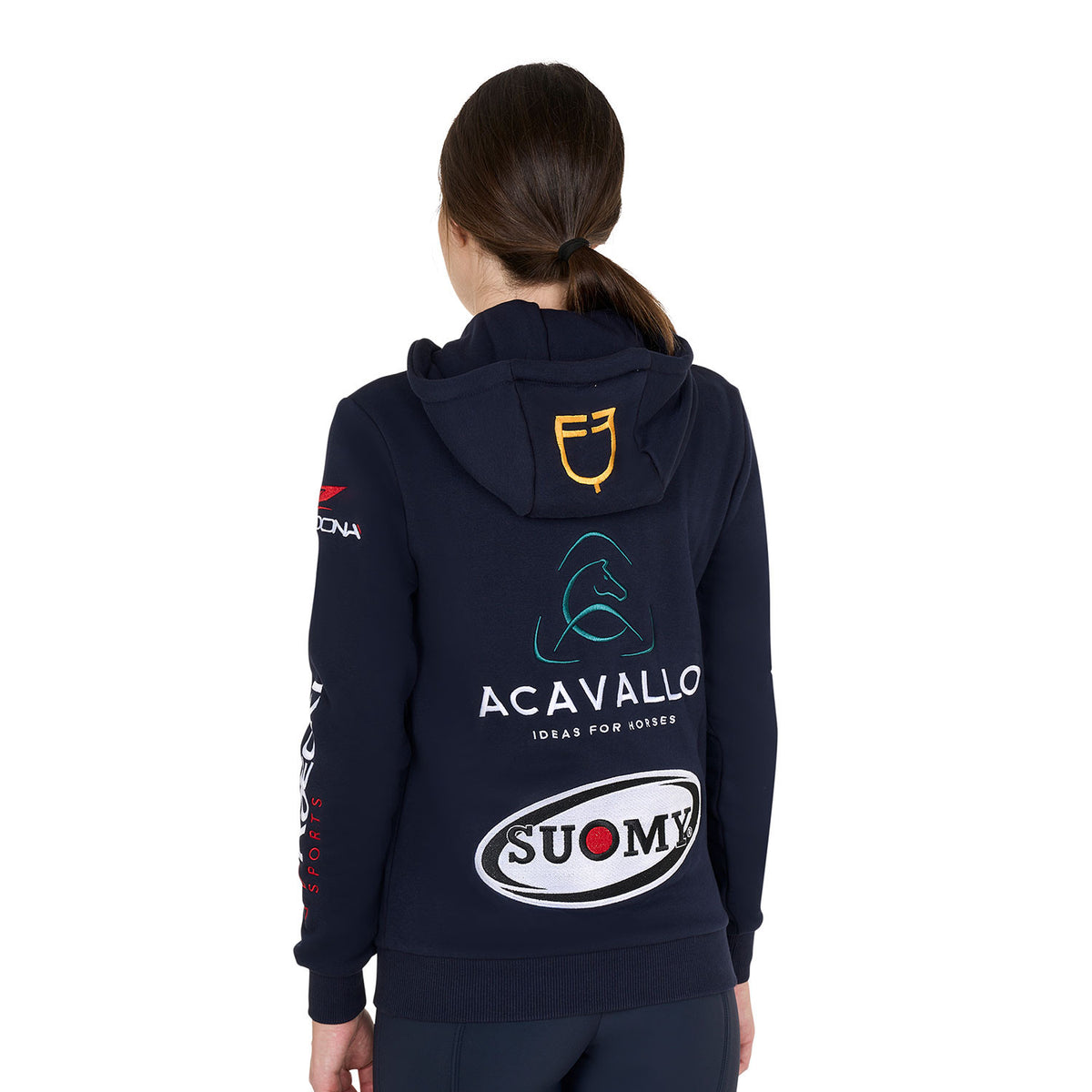EQUESTRO - WOMEN'S SWEATSHIRT WITH MULTI-LOGO HOOD