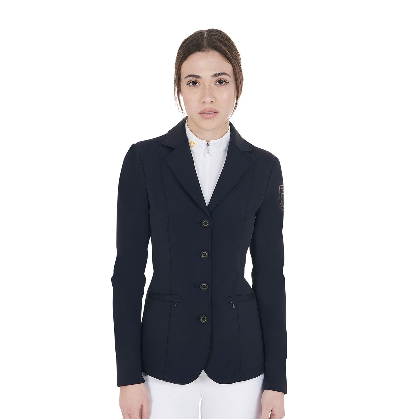 Equestro  LADIES SHOW JACKETS with contrasting embroidered logo