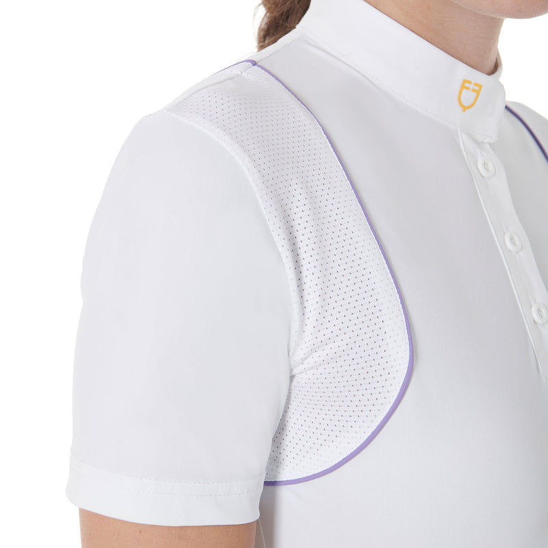 EQUESTRO WOMEN'S SLIM FIT COMPETITION POLO SHIRT WITH BUTTONS