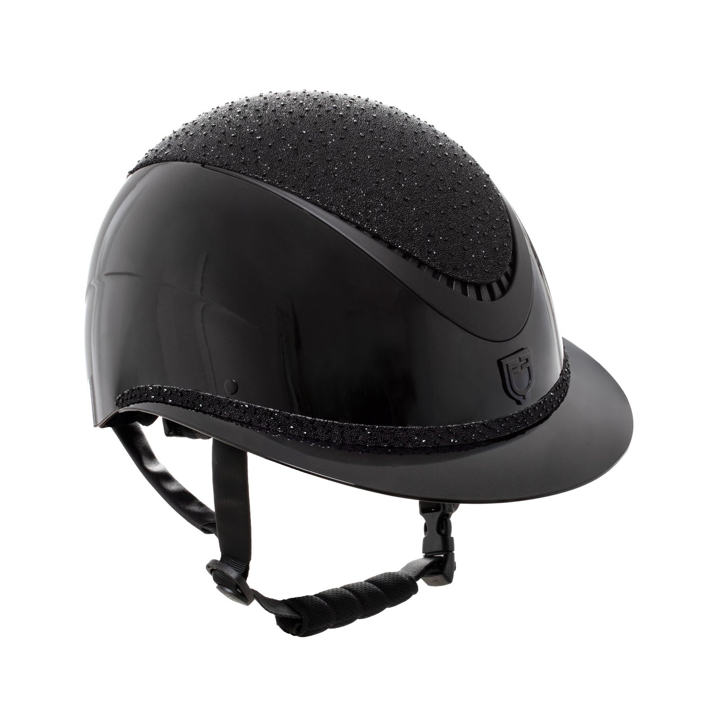 Equestro Helmet Luxury with wide visor and rhinestones