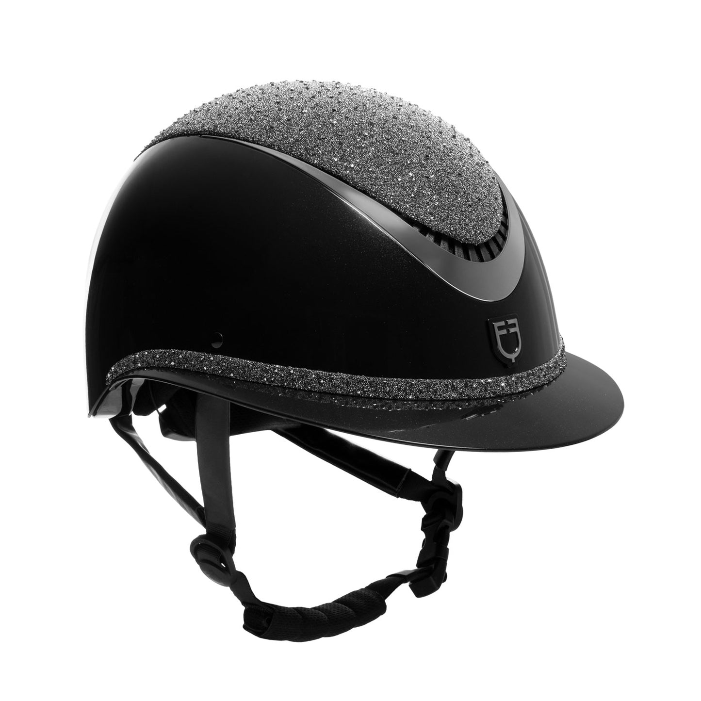 Equestro Helmet Luxury with wide visor and rhinestones