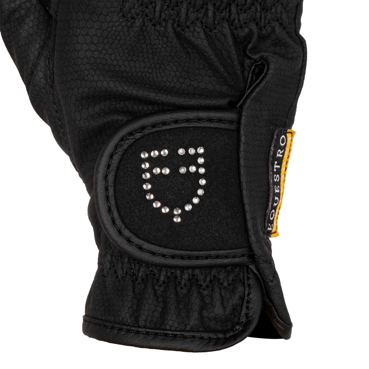 EQUESTRO GLOVES IN SOFT TECHNICAL FABRIC WITH GLITTER LOGO